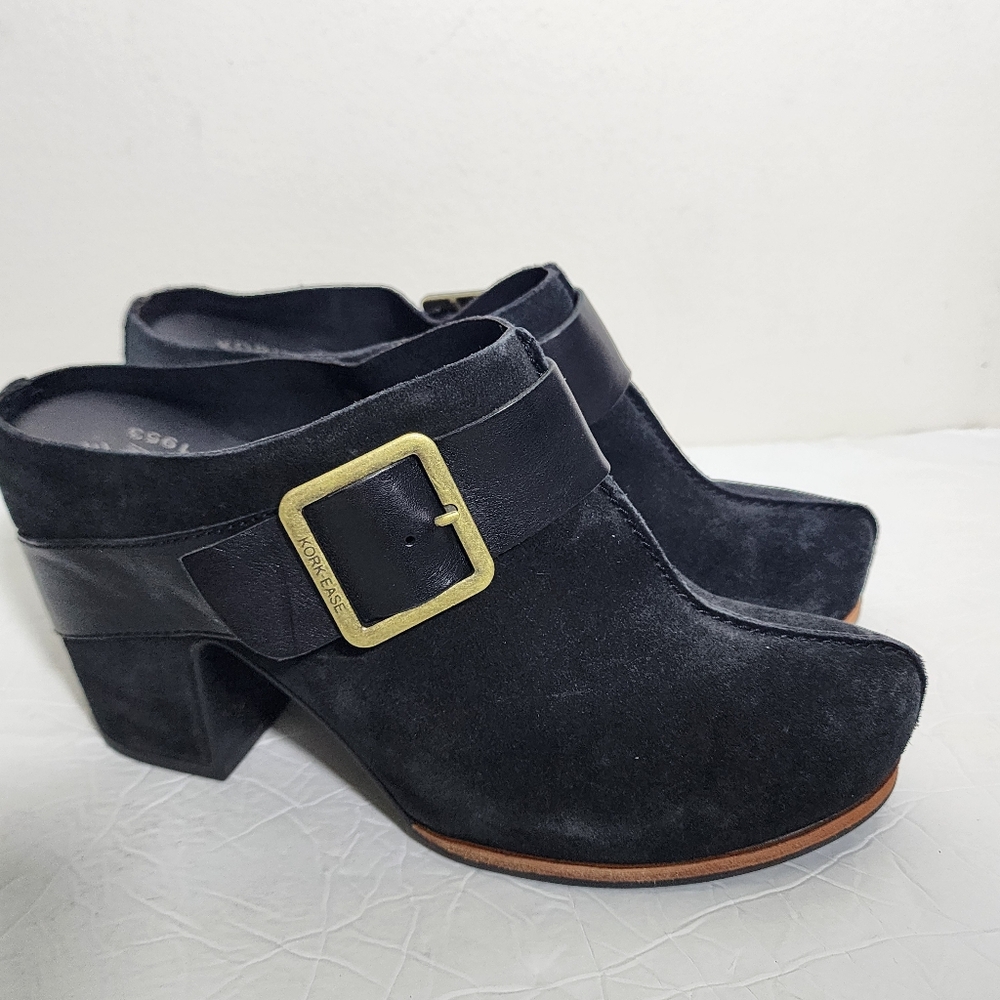 Kork-Ease Womens Shanaya Black Mules Size 10M Suede Shoes Closed Toe - Picture 3 of 9